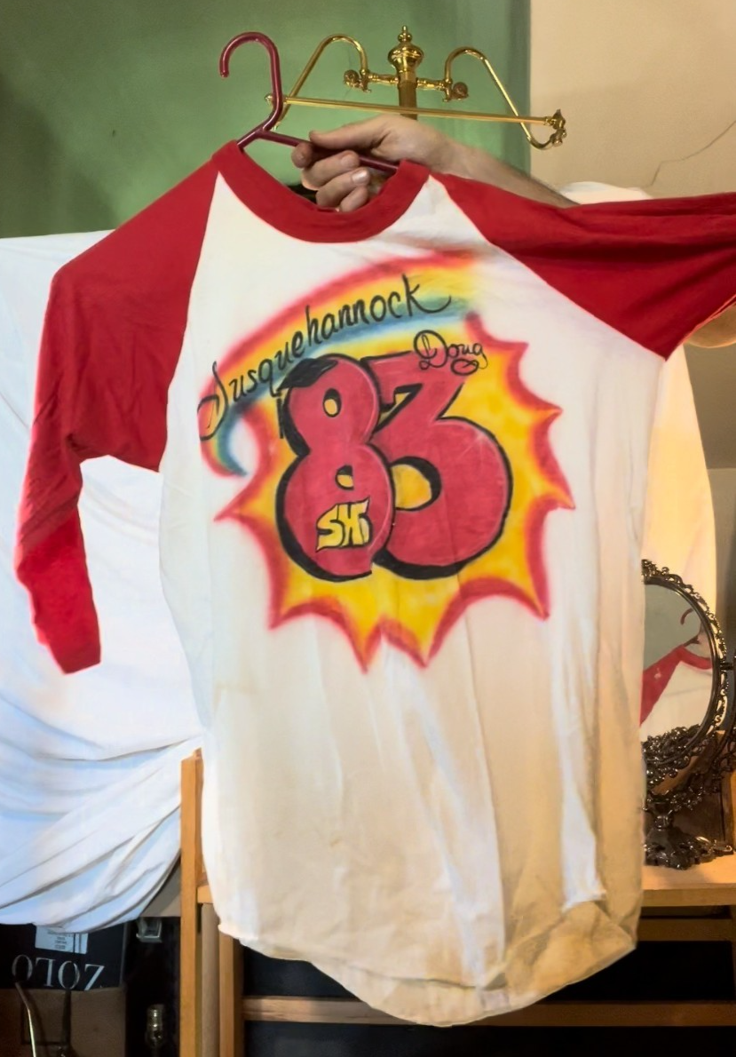 Vintage 1983 Susquehannock High School Airbrush Raglan Shirt – Custom “Doug” – L