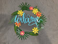 13” Tropical Flower Welcome Sign Decor Metal Wreath For Door Or Wall