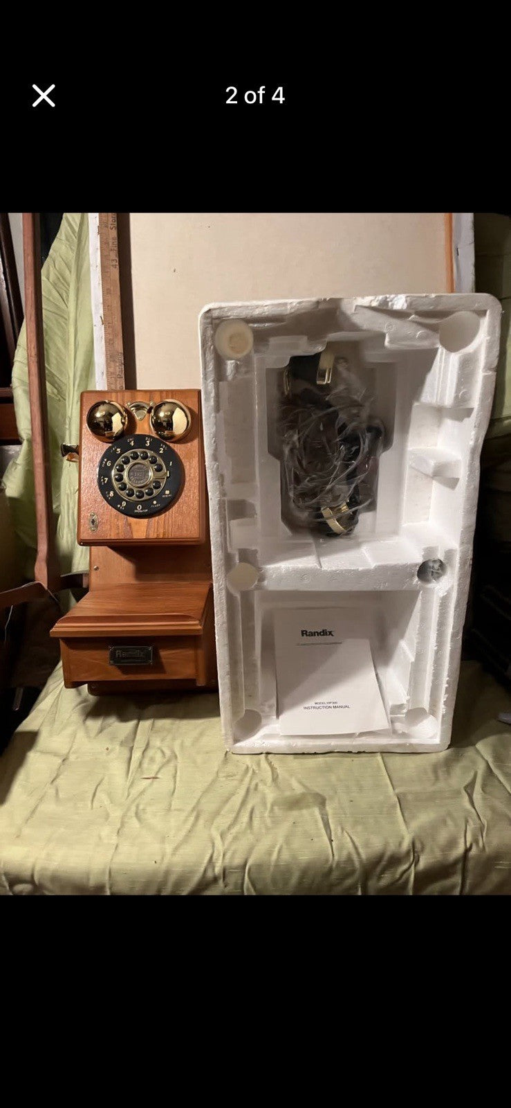 Classic Edition Wall Wooden Telephone • Retro Vintage Style • New in Box • Works