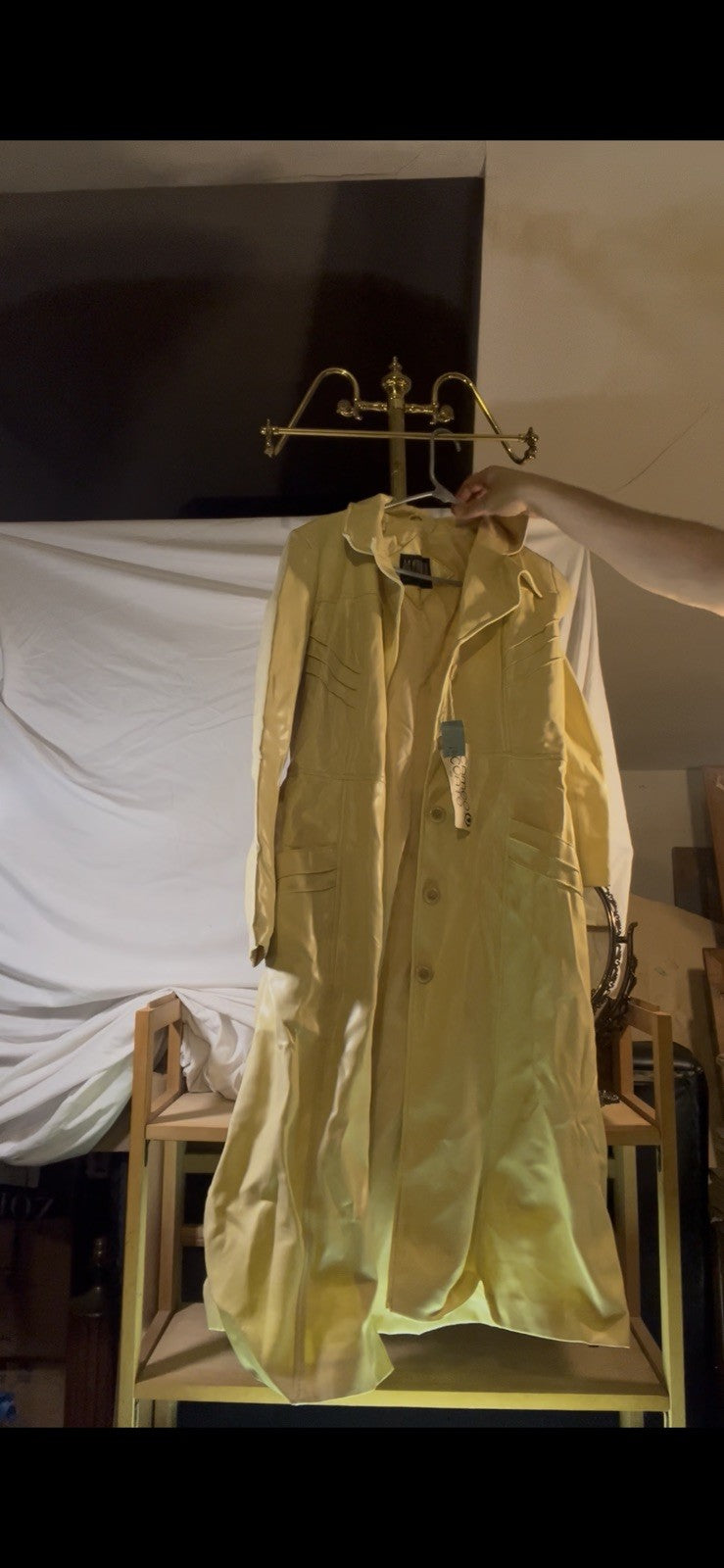 Vintage Korean Yellow Trench Coat Size 12 Mou Cameo Coats NYC With Tag