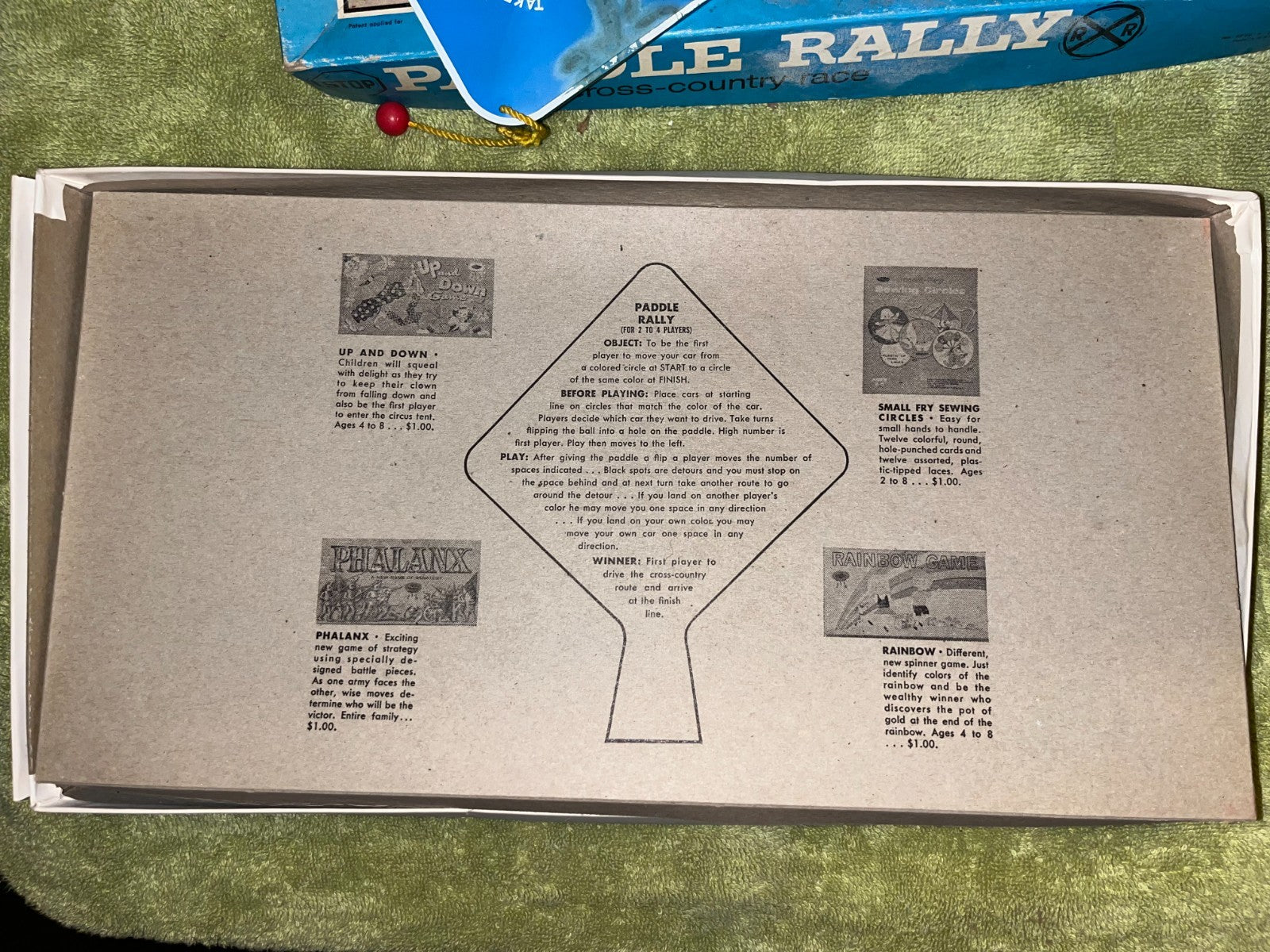 Vintage 1964 Route 66 Paddle Rally Board Game Cross Country Race Whitman
