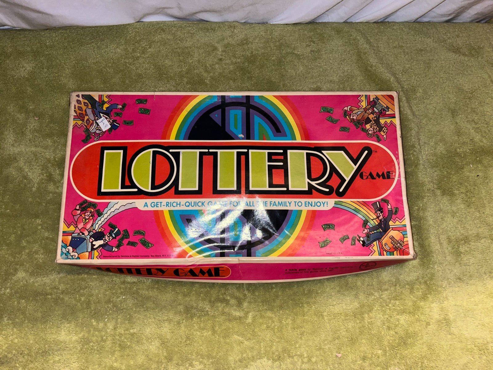 LOTTERY Board Game Selchow & Righter 1972 Get Rich Quick Nostalgia Fun For All