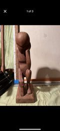 Vintage THINKING MAN  ABSTRACT MODERNIST Abstract  WOOD ART SCULPTURE.