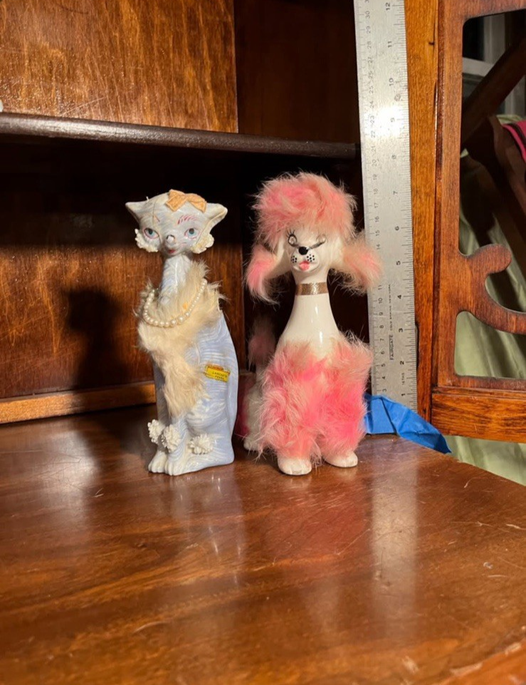 Pair Of MCM Japenese Cat And Dog Figurines