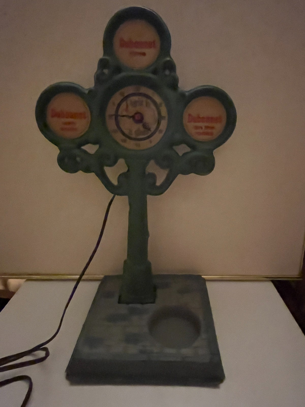 Working VINTAGE DUBONNET Street Lamp Clock French Cafe decor Display, lights up