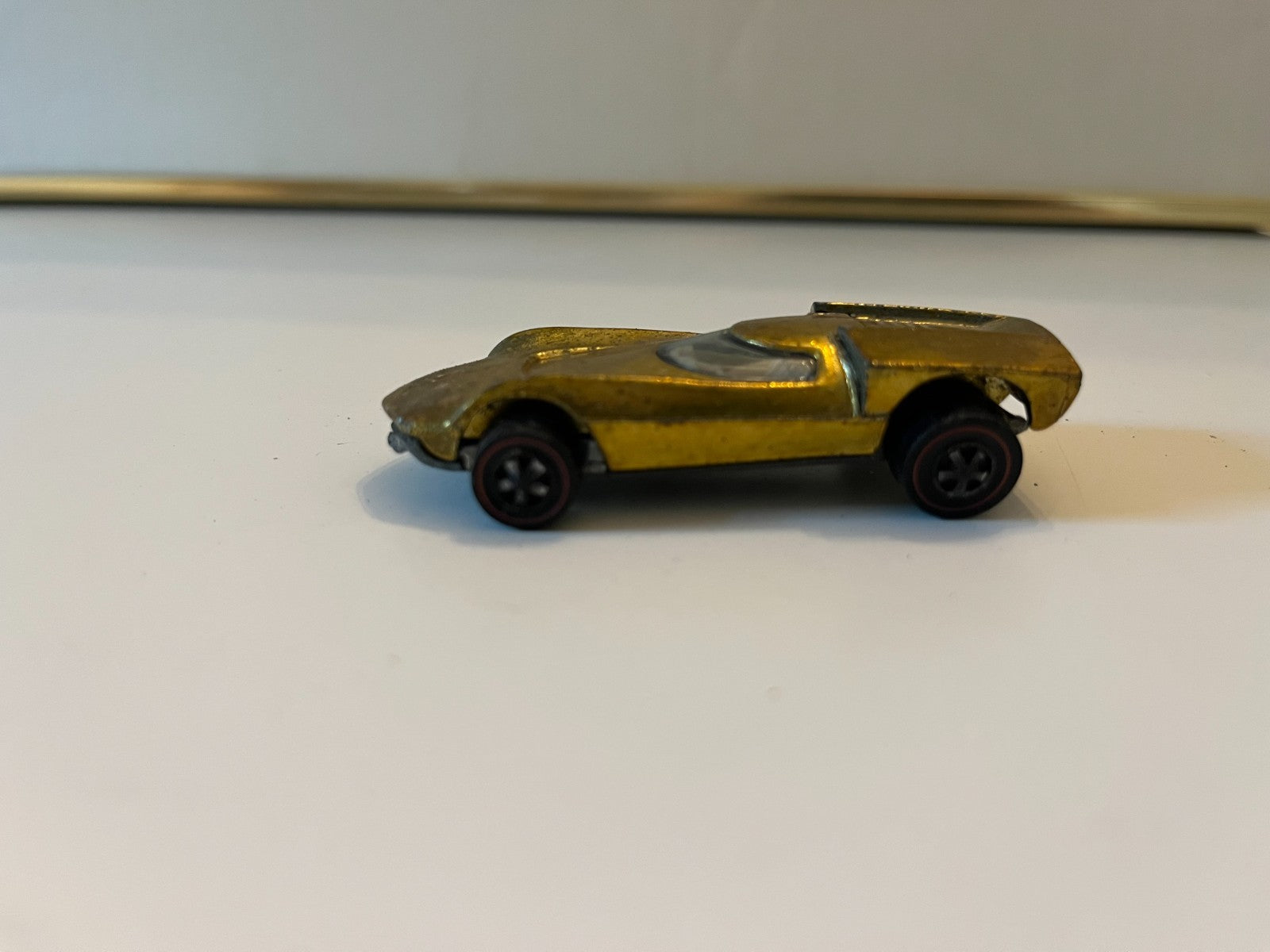 Vintage Mattel Hot Wheels Redline 1968 Turbofire Gold USA and medallion