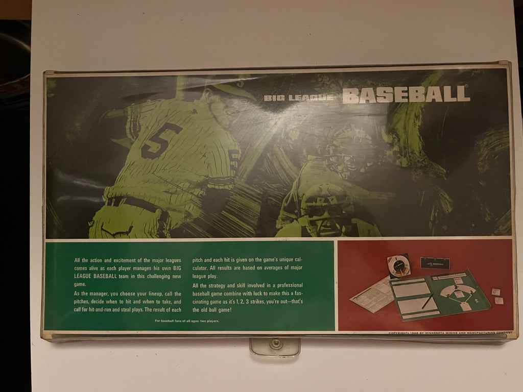 Vintage Big League Baseball Board Game 1967 3M Sports Games. Incomplete.