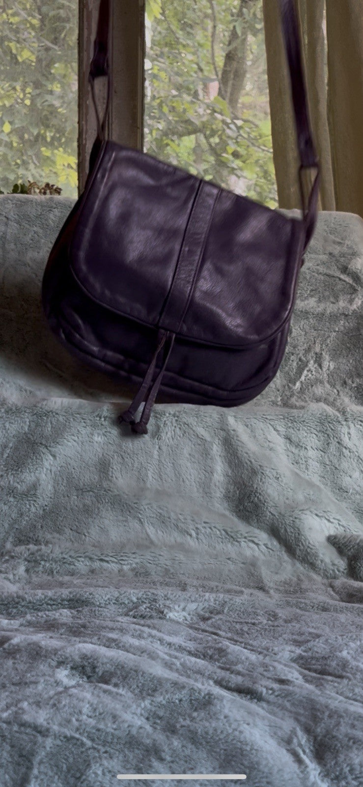Vintage 70s Dark Purple Crossbody Bag Barganza Made In Italy Boho Hippie