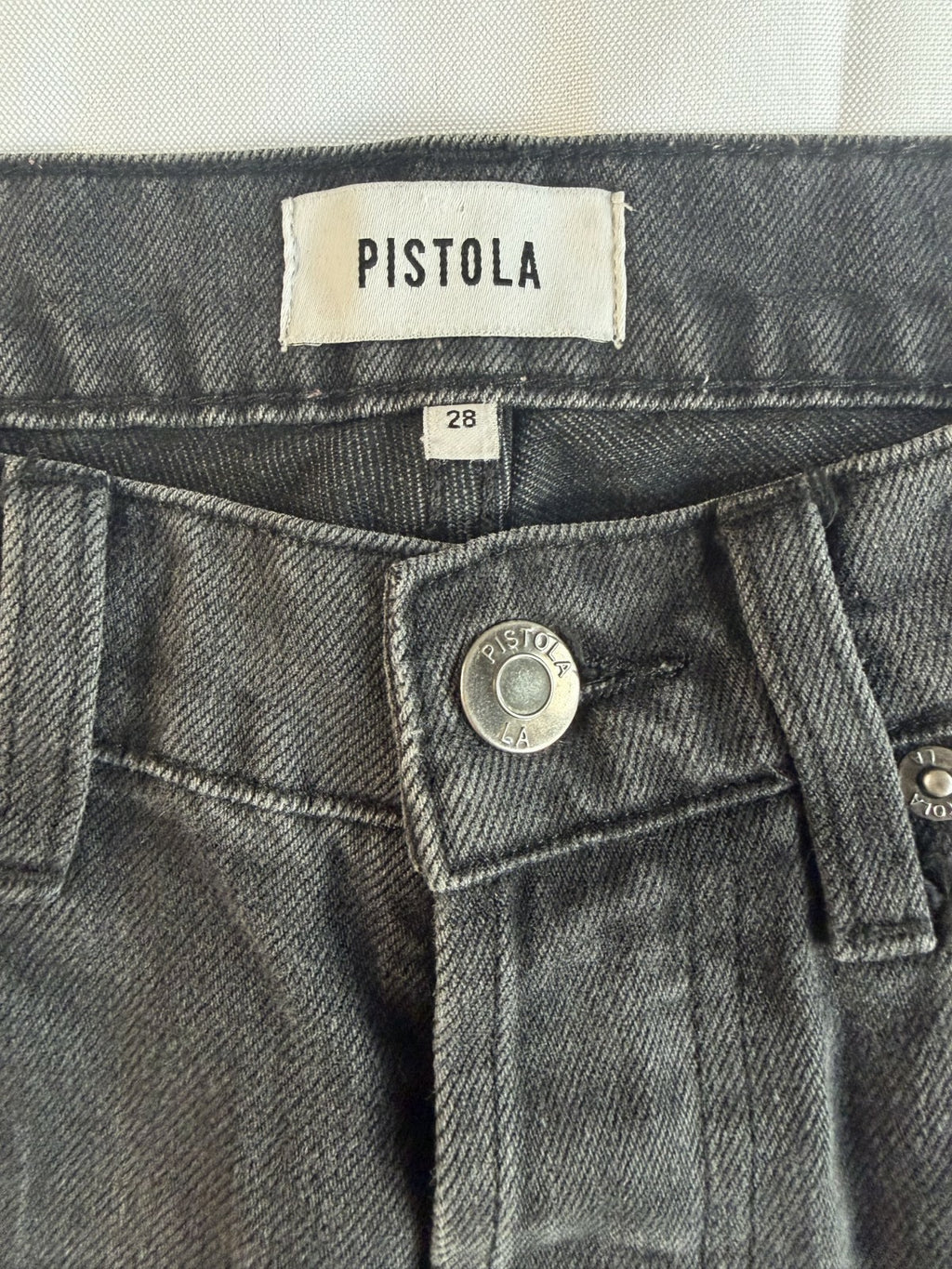 Pistola Jeans Women’s 28 Dark/charcoal Crop Distressed Raw Casual