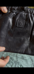 Anne Klein Black Leather Clutch Purse Calderon Vintage 80s