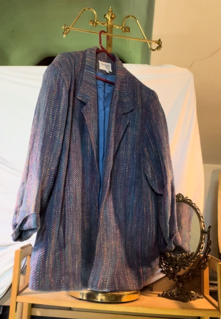 Vintage Galleria Sport Textured Jacket XL Multicolor Blue Lined 80s 90s
