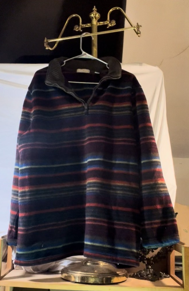 Vintage Y2K Kate Hill Casuals Striped Quarter Zip Sweater Women’s L Multicolor