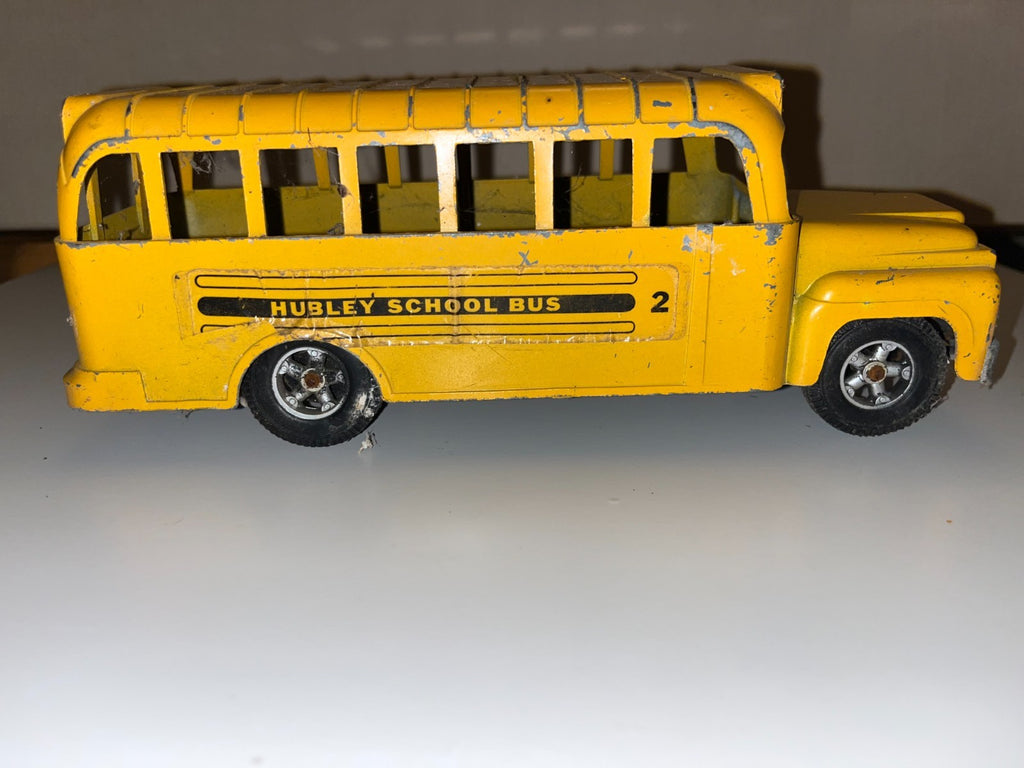 9" Hubley School Bus #2, Metal Die Case Toy 1950s