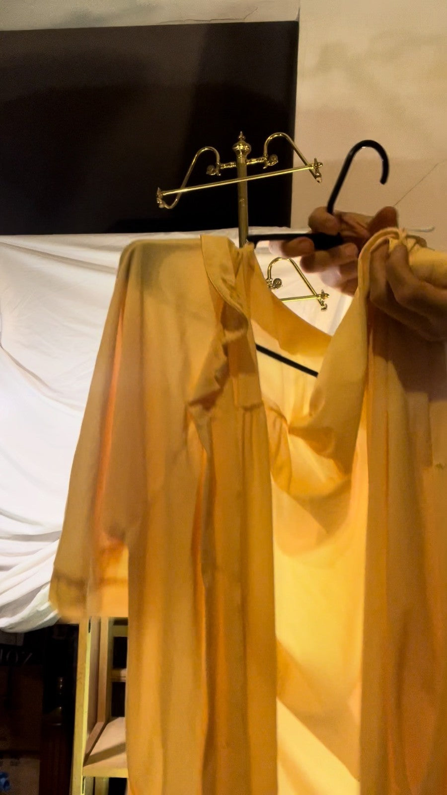 Vintage LORRAINE 100% Nylon 1970s Pastel Yellow M Long Robe