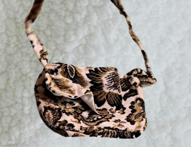 Handmade Mid Century Modern Floral hobo Bag