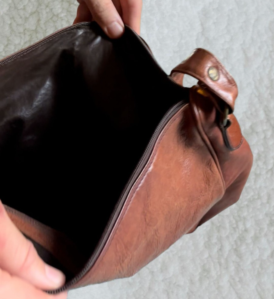 Handmade Artisan Vintage Italian Genuine Leather Shoulder Bag — Late 90s