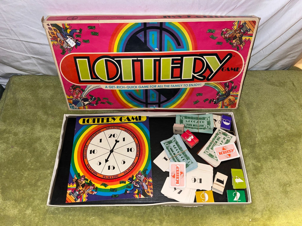 LOTTERY Board Game Selchow & Righter 1972 Get Rich Quick Nostalgia Fun For All
