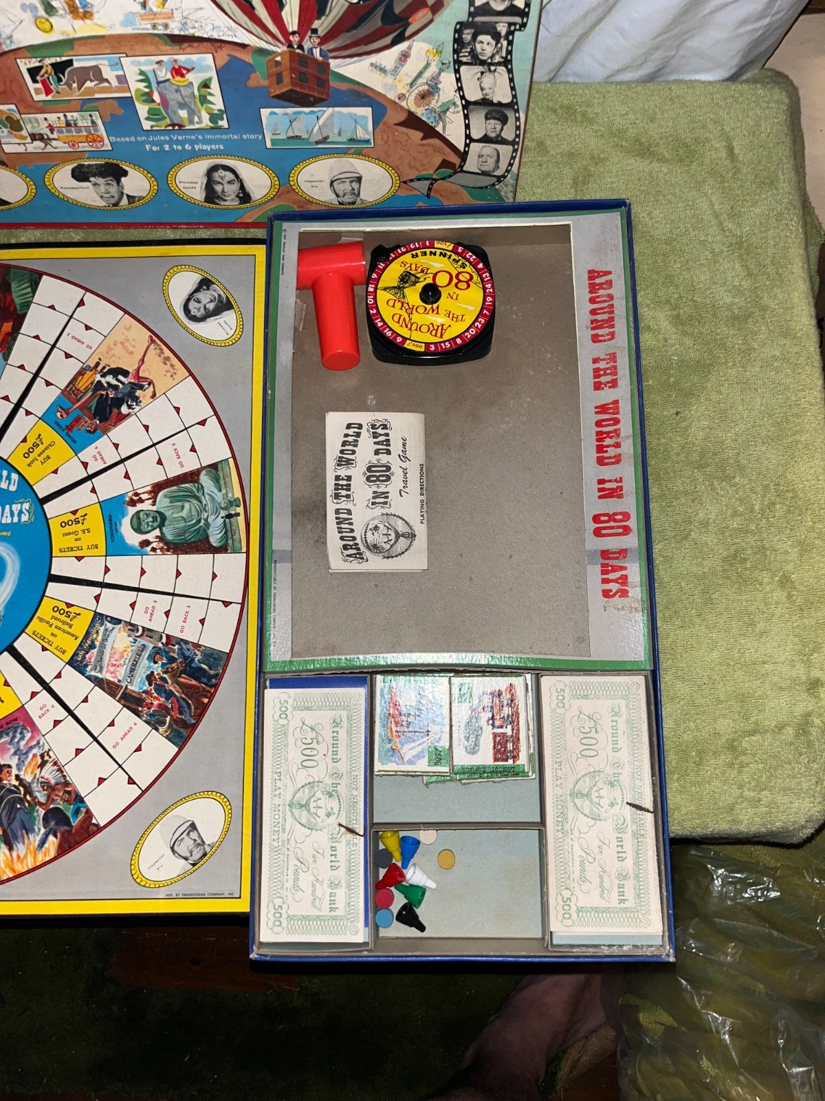 Vintage Around The World In 80 Days Board Game Transogram 1957 Michael Todd Co.