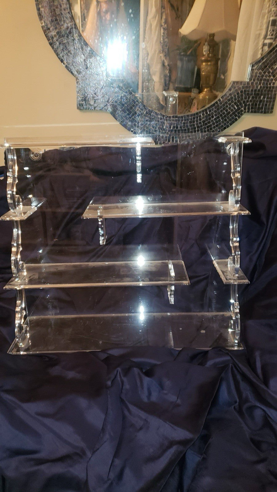 Vintage Acrylic Multi Shelve Distinctive Violin S Hole Side Spiral Unique Levels