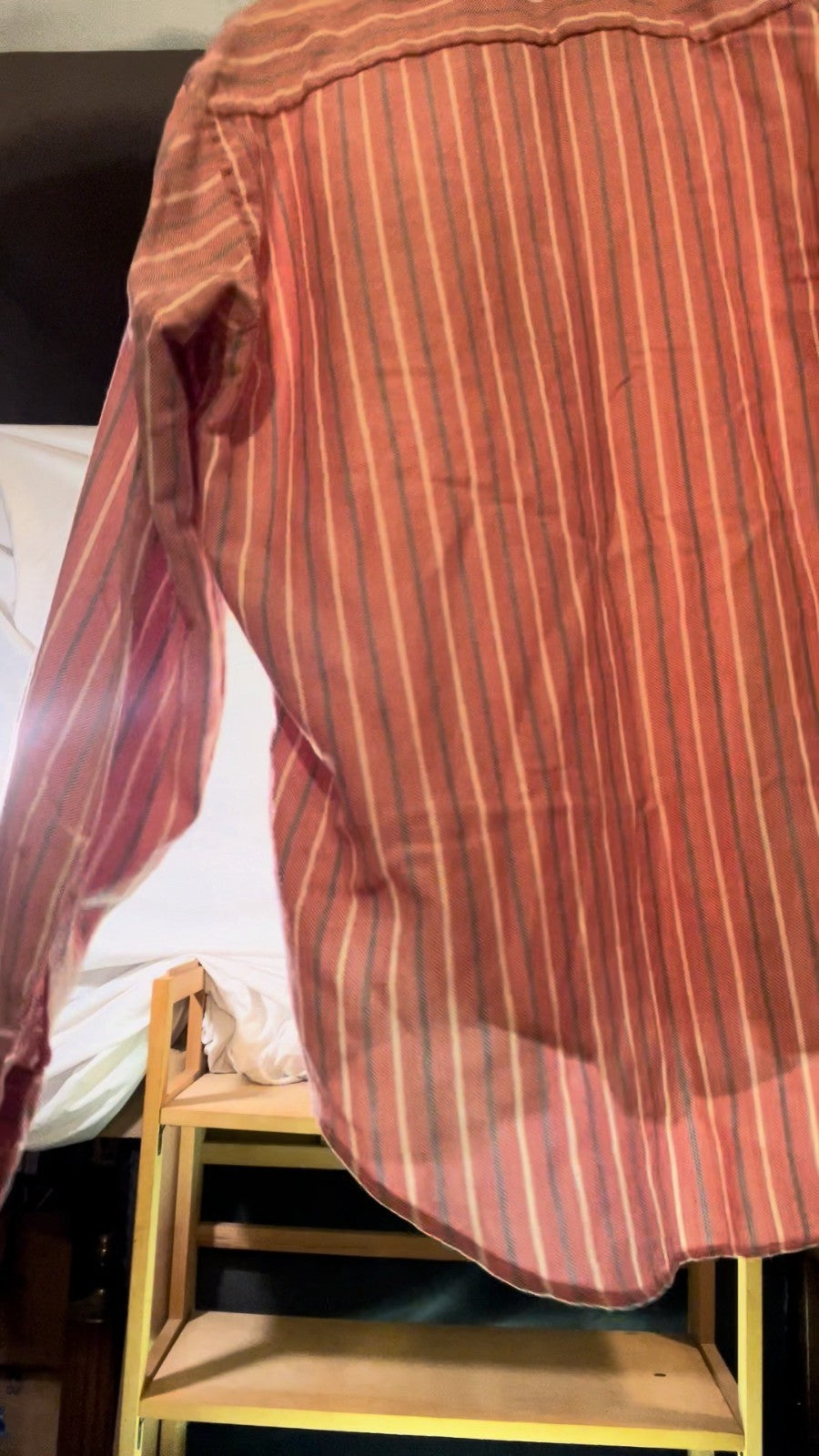 Vintage Manhattan Contemporaries Shirt Red Stripe 65/35 Men’s XL 1970s Classic