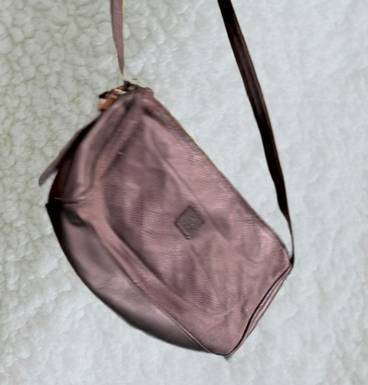 Vtg.  Anne KLEIN For CALDERON Wine Leather Soft Clutch Shoulder Bag. F.S.