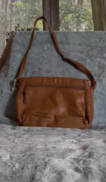 70s Vintage Tan Leather Purse