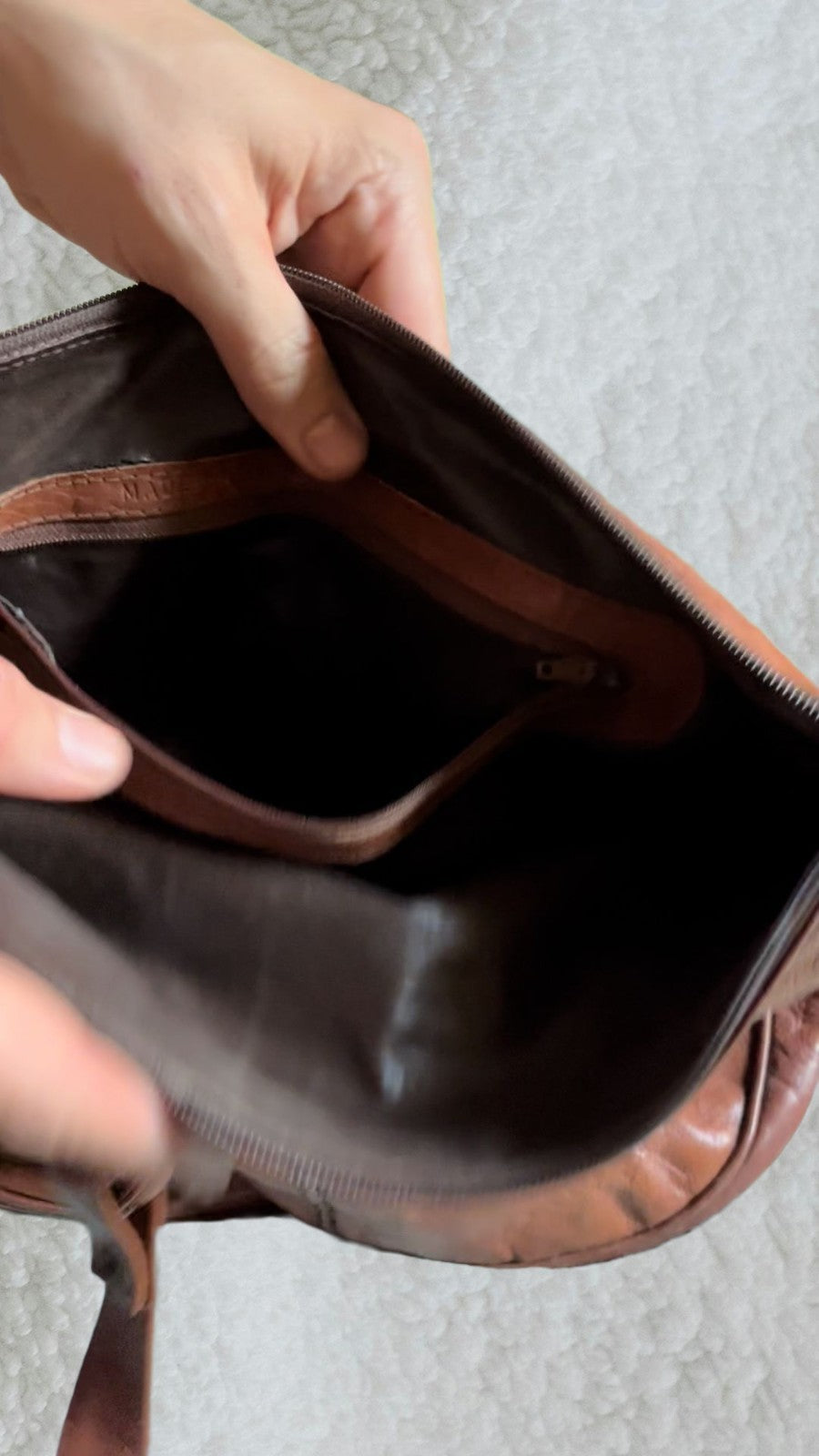 Handmade Artisan Vintage Italian Genuine Leather Shoulder Bag — Late 90s