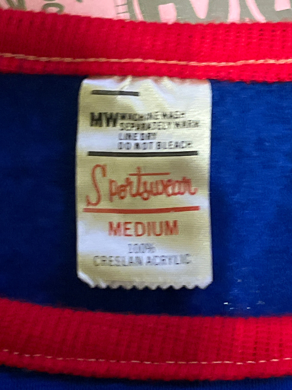 Vintage chincoteague island Virginia light sweater blue medium sportswear zz