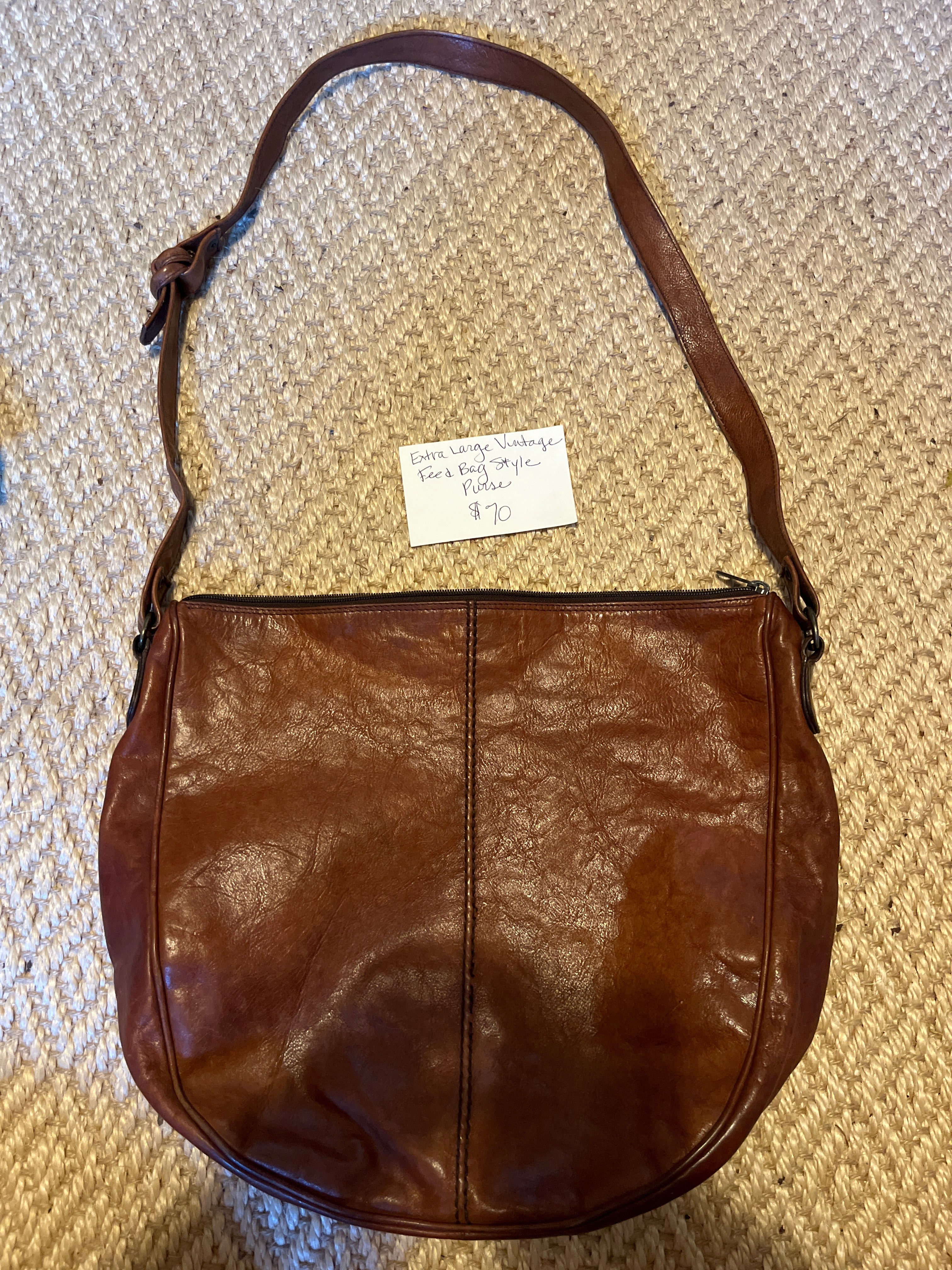 Extra large vintage feedbag style Purse pfg