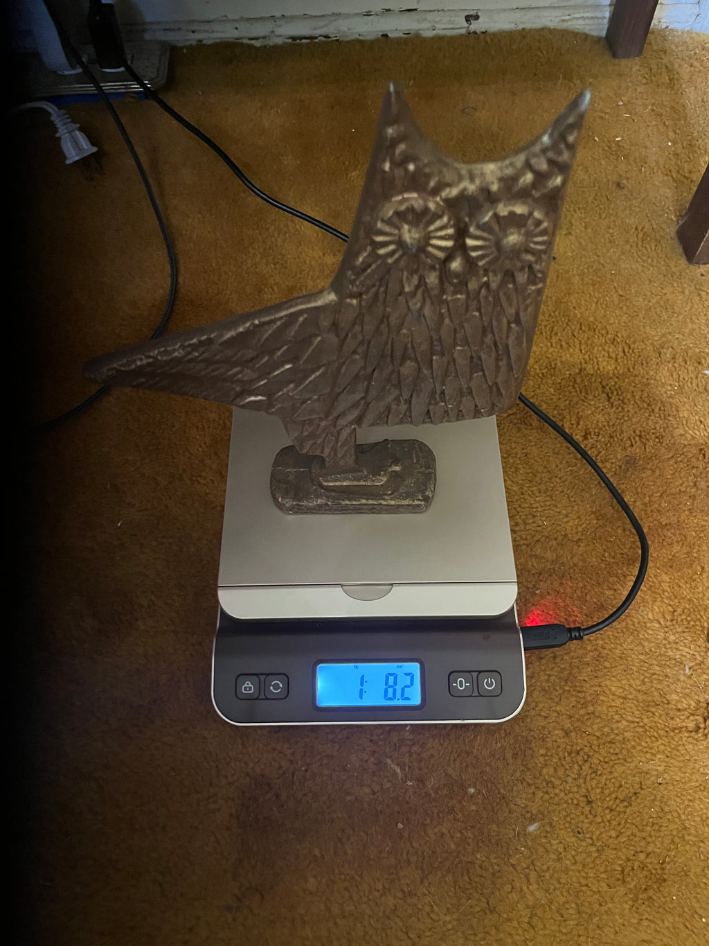 Vintage 1960s MCM Brutalist Owl Sculpture (9.5” x 8”) pf