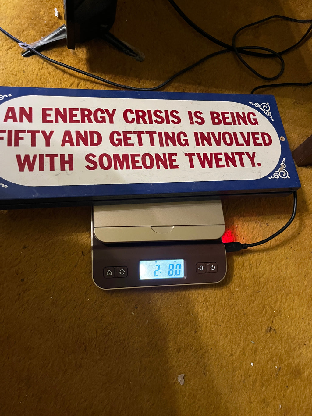 An energy crisis is being fifty and getting involved with someone twenty sign pf