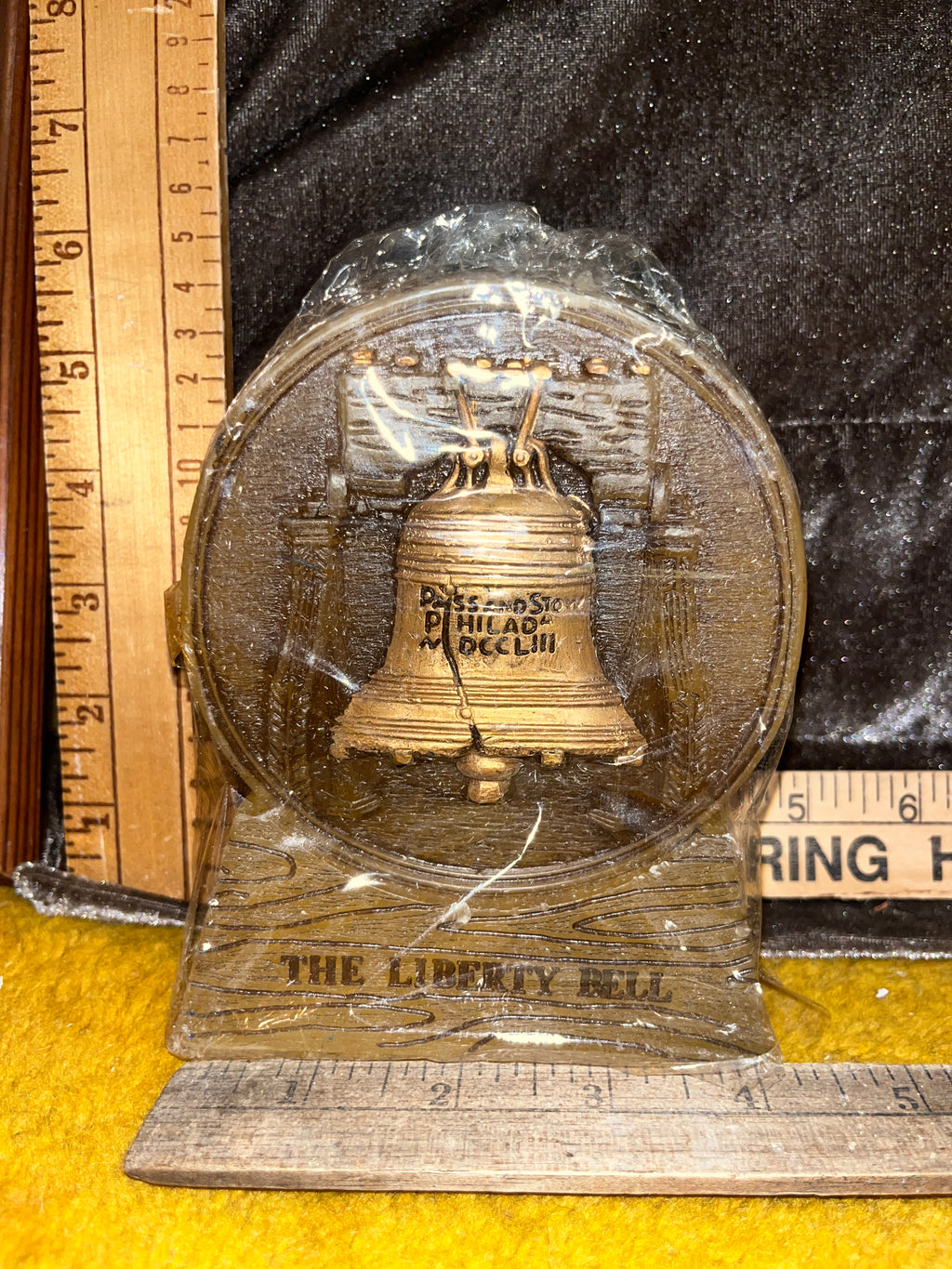 Vintage 1970s America's Heritage Liberty Bell Molded Wax Candle - Factory Sealed New Old Stock 5x4 inches pf