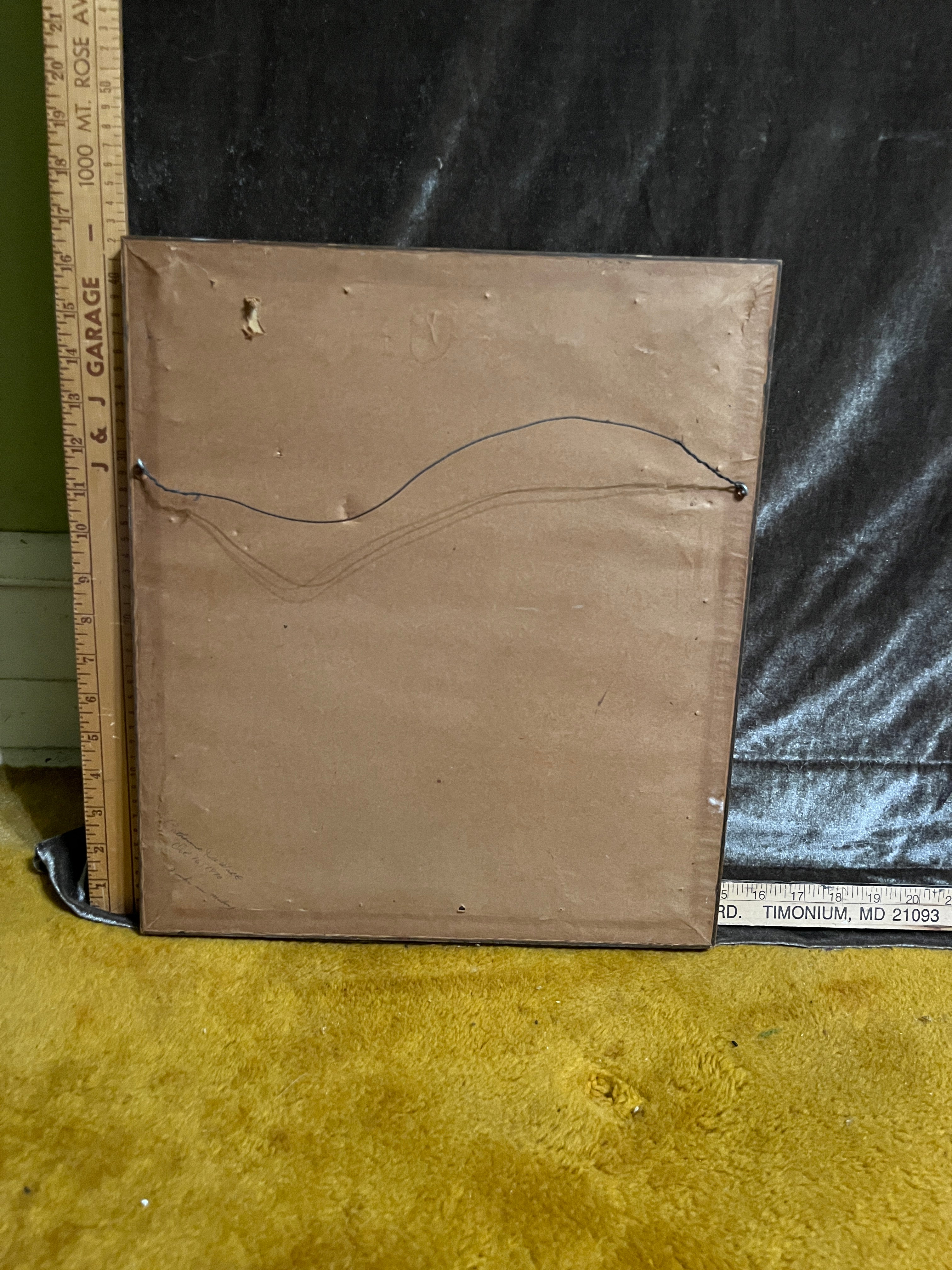 1970 Vintage Framed Owl Crewel Embroidery – Hand-Stitched Textile Art (Dated & Signed) pf