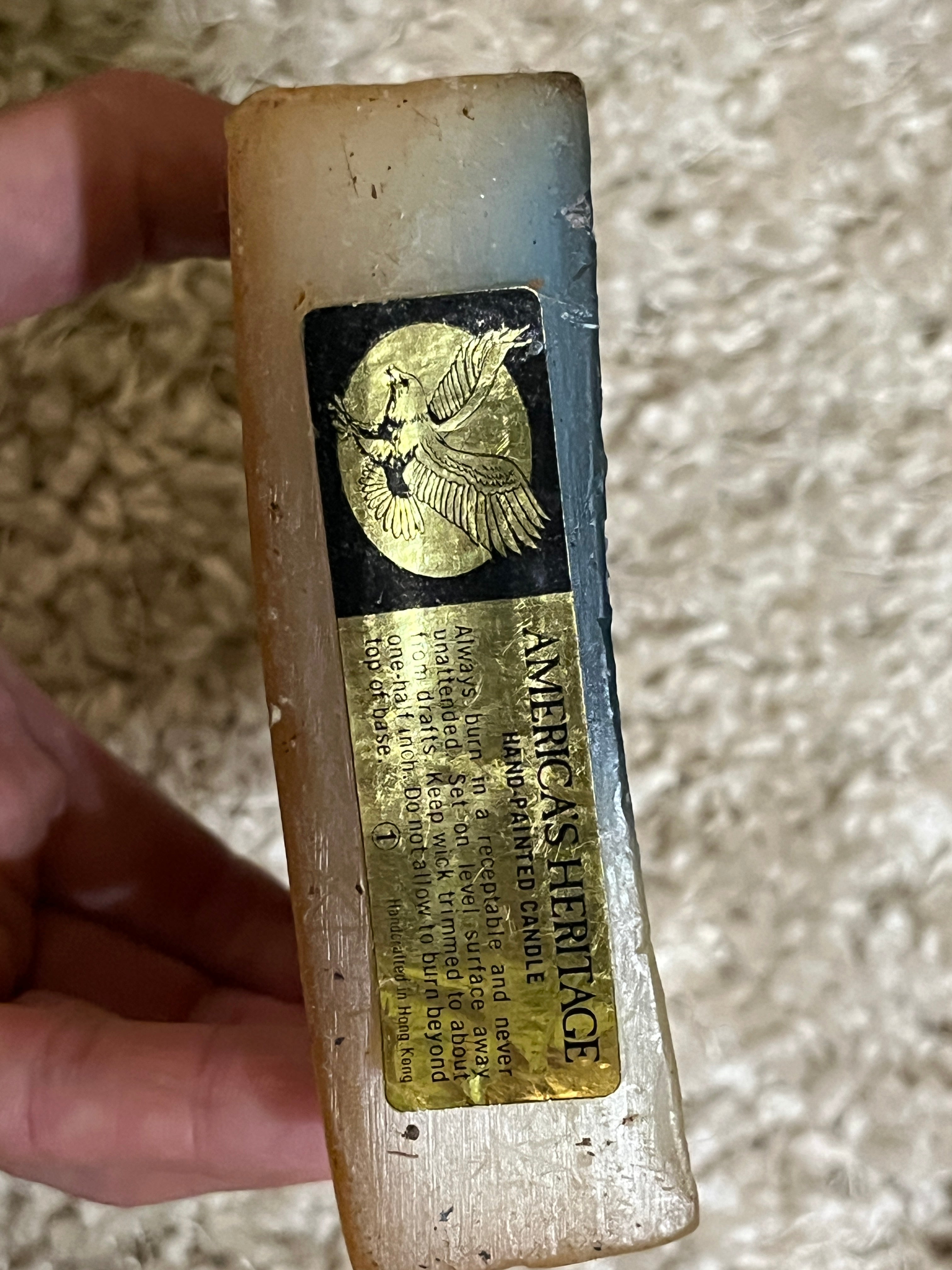Vintage 1976 America’s Heritage Declaration of Independence Wax Candle – Bicentennial Americana Collectible (5" x 4") pf
