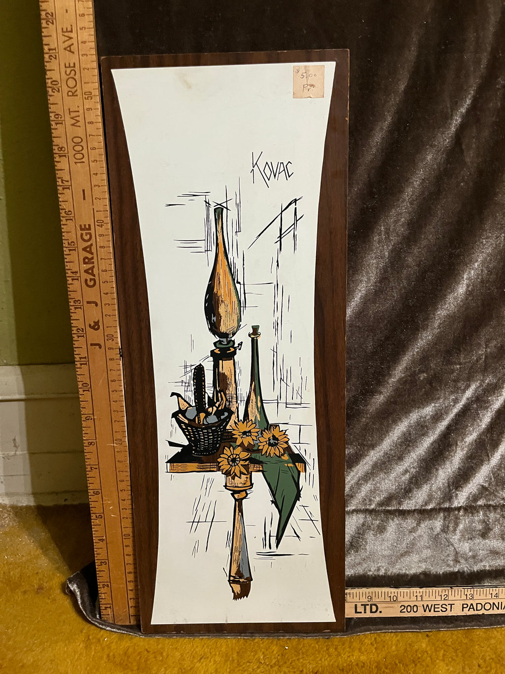 Vintage MCM Kovac Wall Plaques Pair – 1960s Illinois Moulding Co. Still Life Art 21x8 inches pf