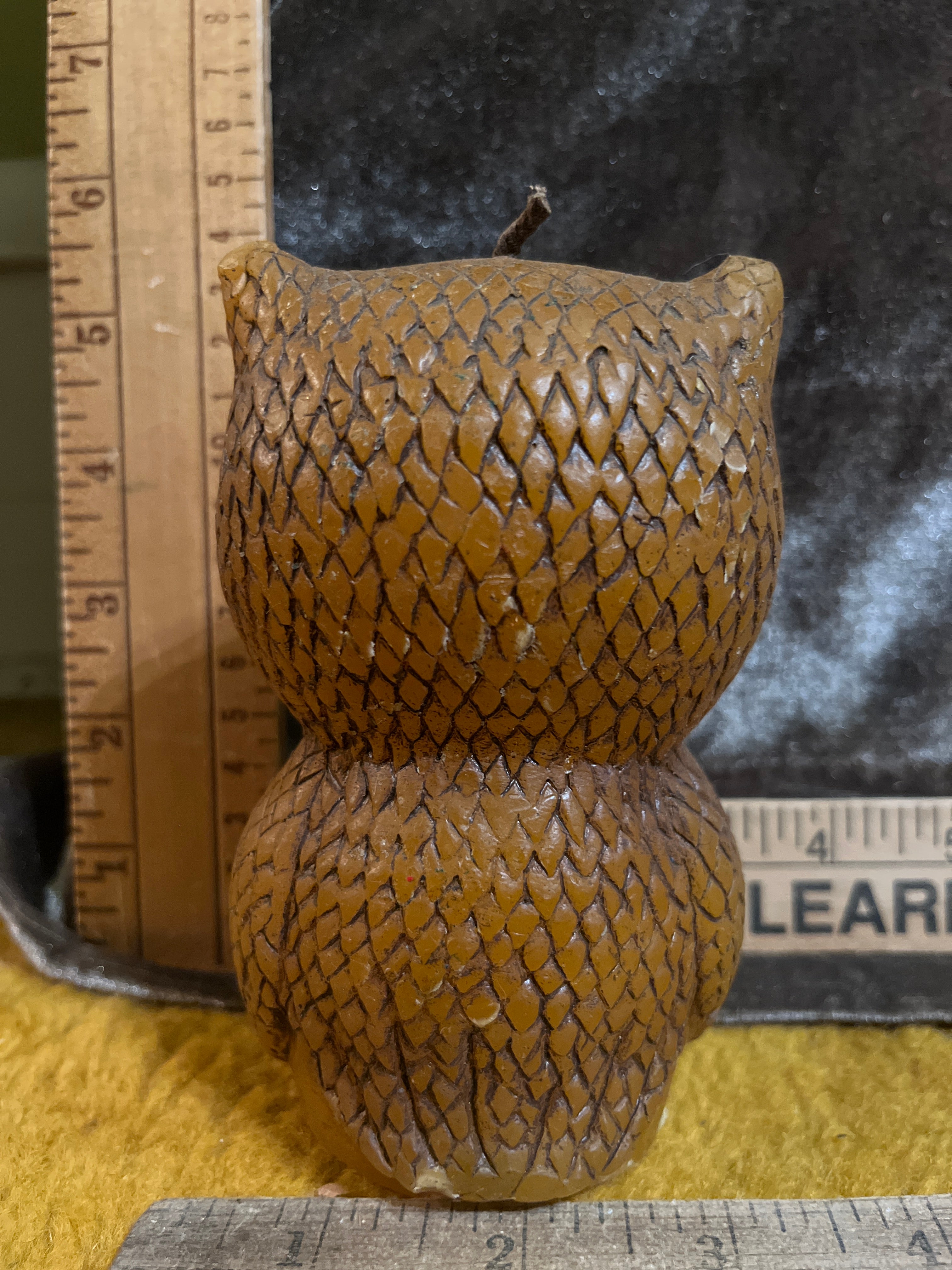 Vintage 1970s "Winking Owl" Novelty Candle – Hand Painted / Unstruck Wick! 5x3 inches pf
