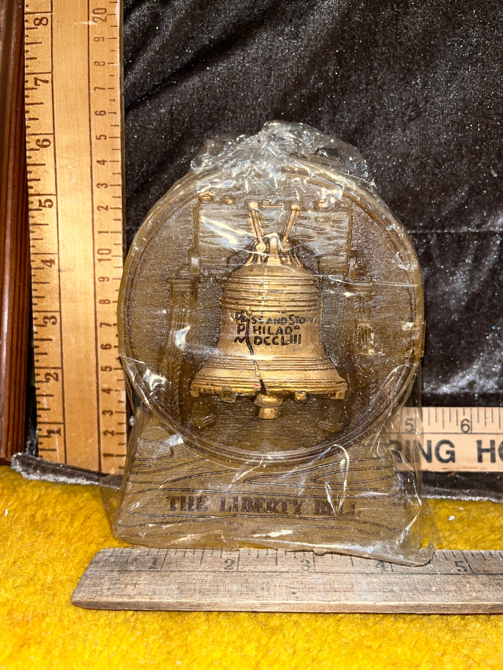 Vintage 1970s America's Heritage Liberty Bell Molded Wax Candle - Factory Sealed New Old Stock 5x4 inches pf