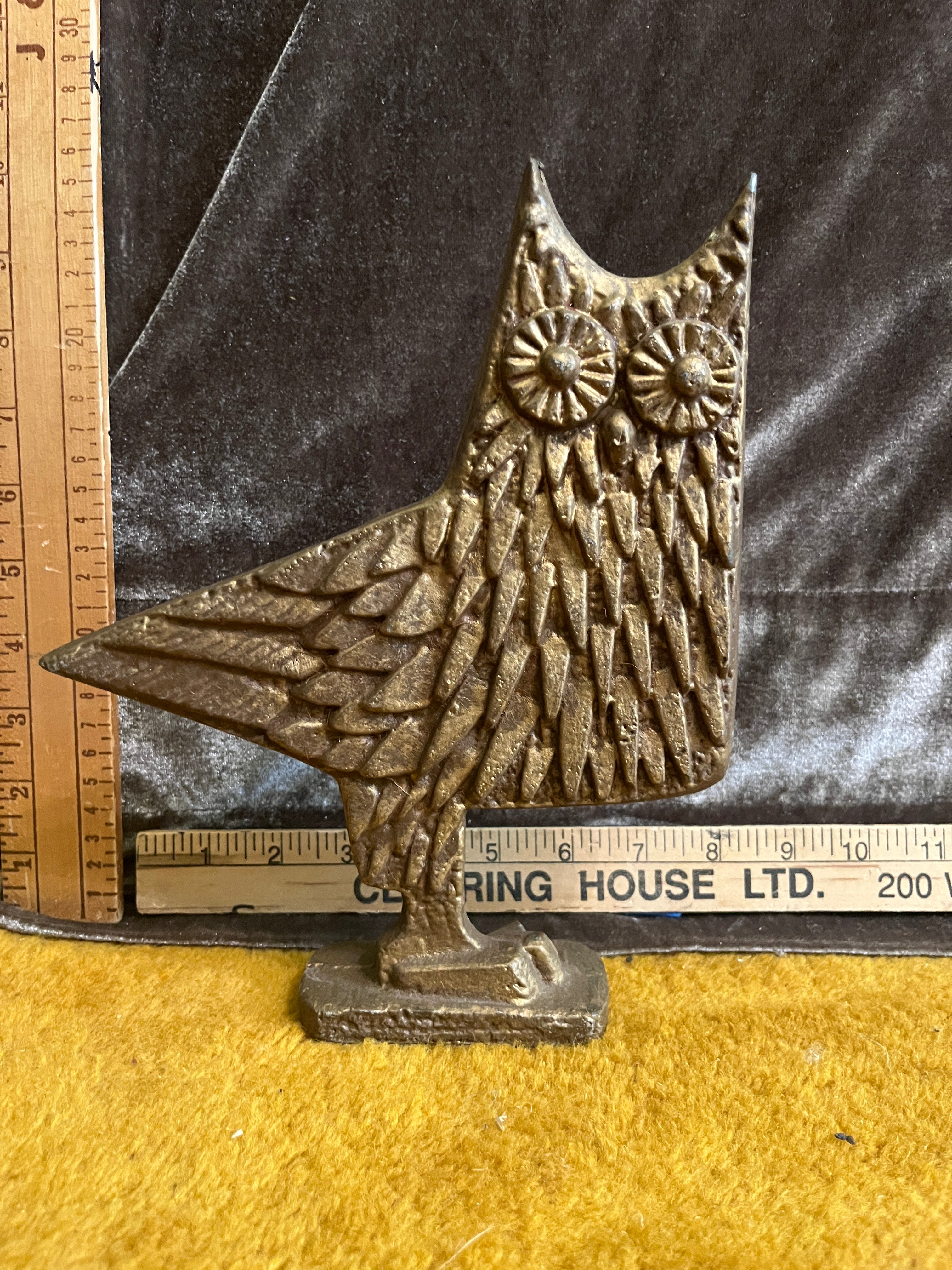 Vintage 1960s MCM Brutalist Owl Sculpture (9.5” x 8”) pf