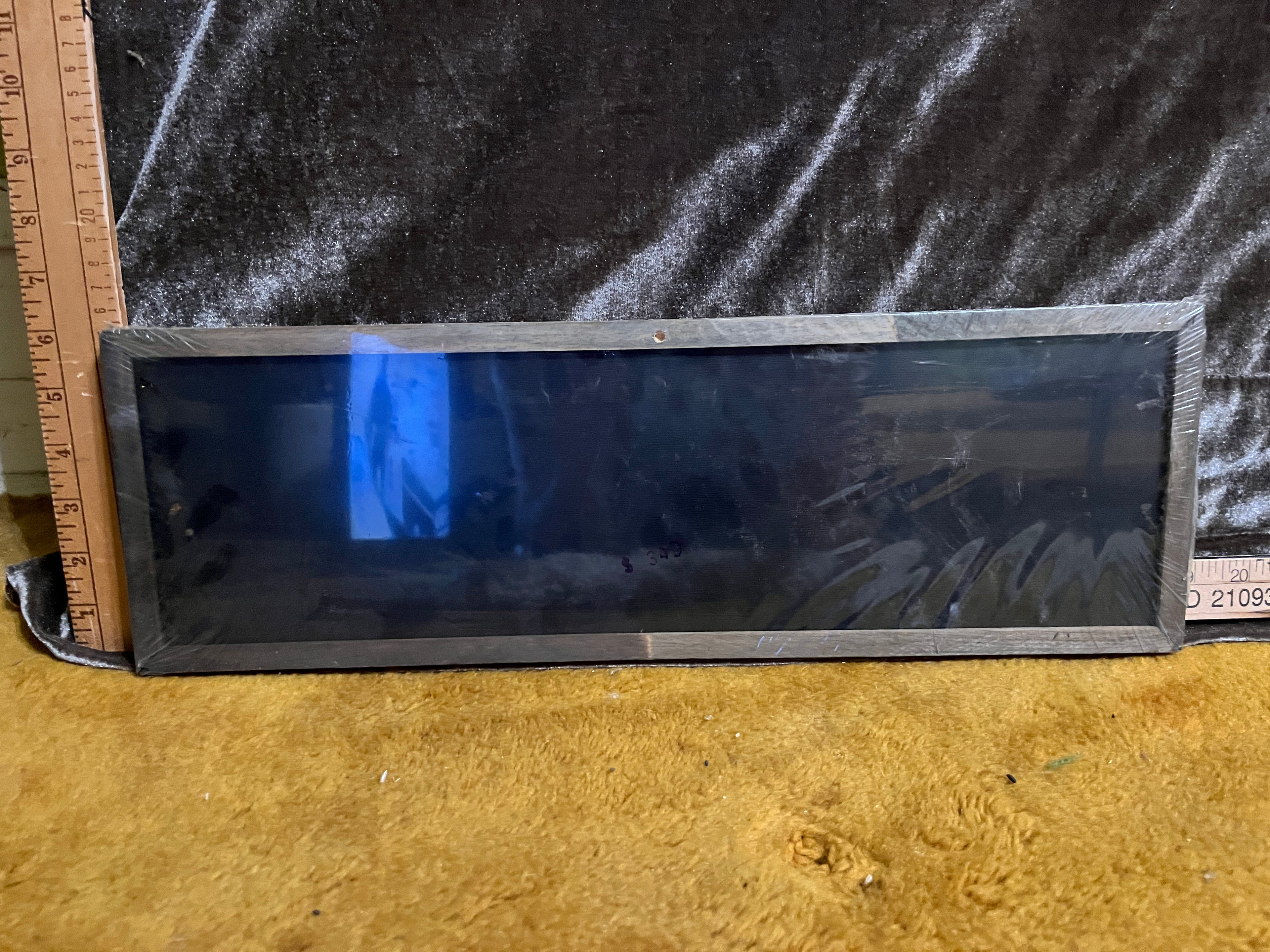 Vintage Glass Sign .. "Saloon Closed for Hangings" 18.5" x 6" pf