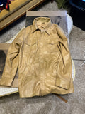 Classic 70s/80s Haband faux‑leather jacket in a warm camel color size large zz