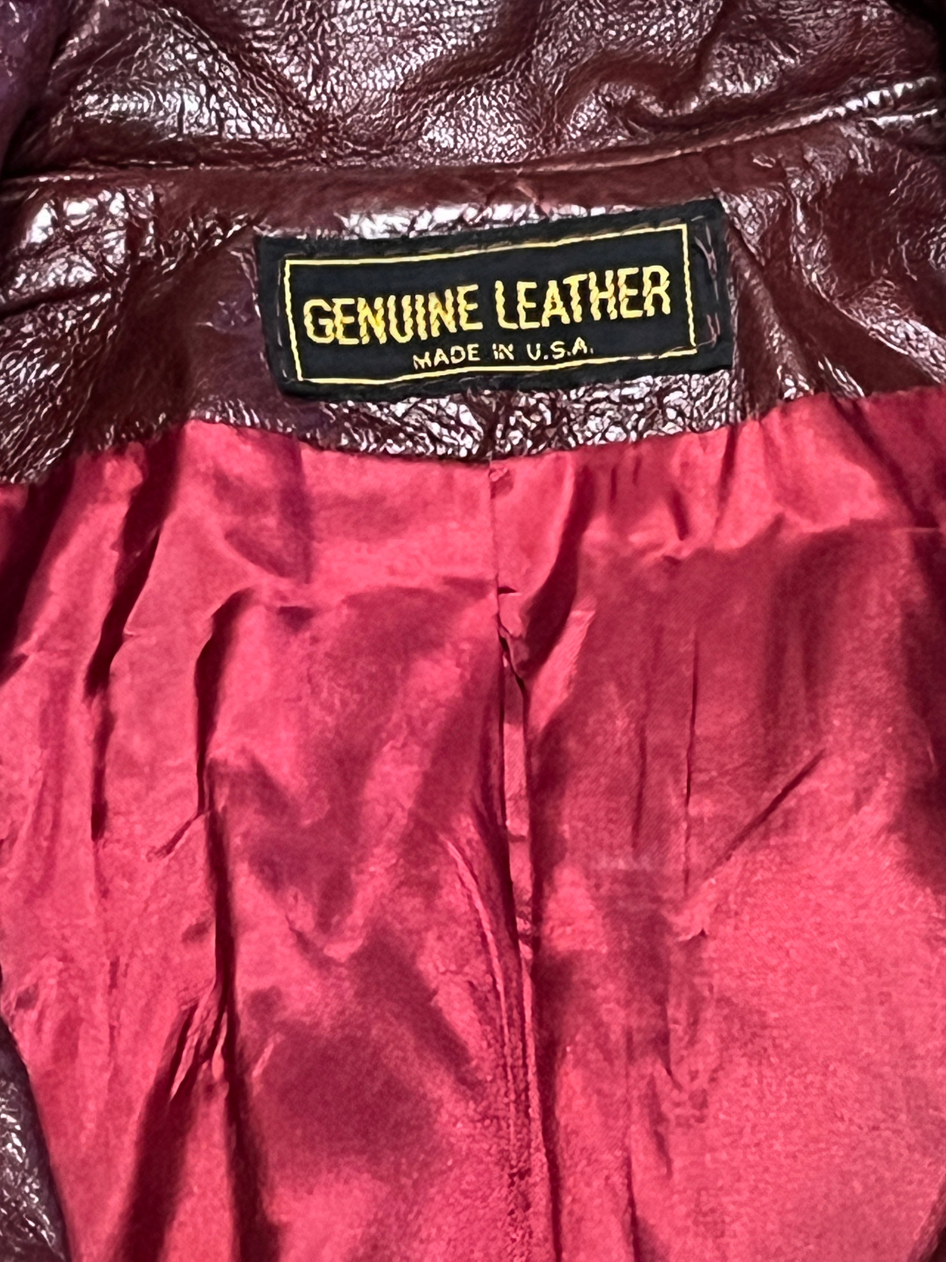 Late 70s/Early 80s Red Leather Trench Coat – Full Length, Belted, USA-Made 48 inches long zz