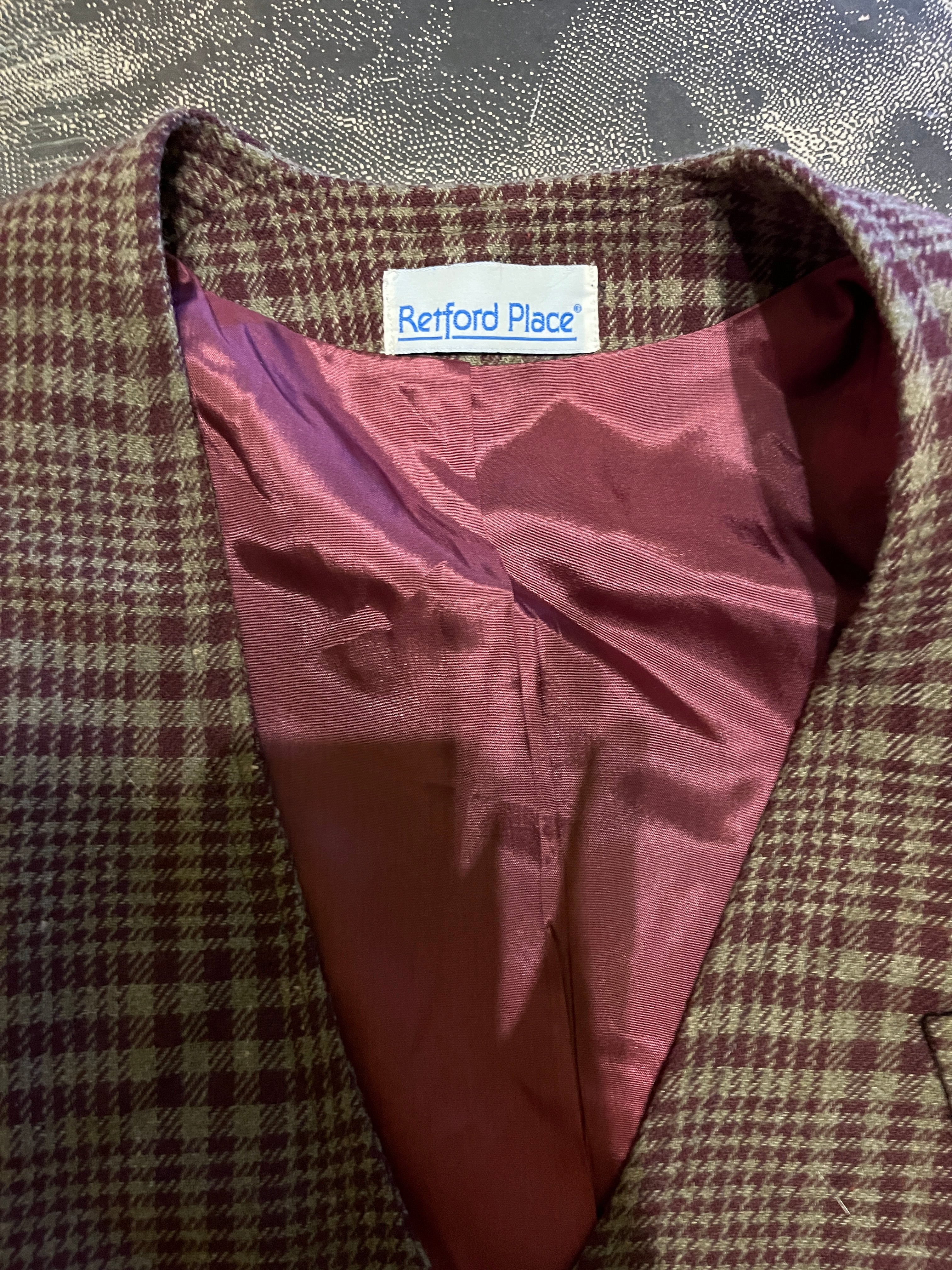 Vintage 70s/80s Retford place jacket red/grey flannel zz