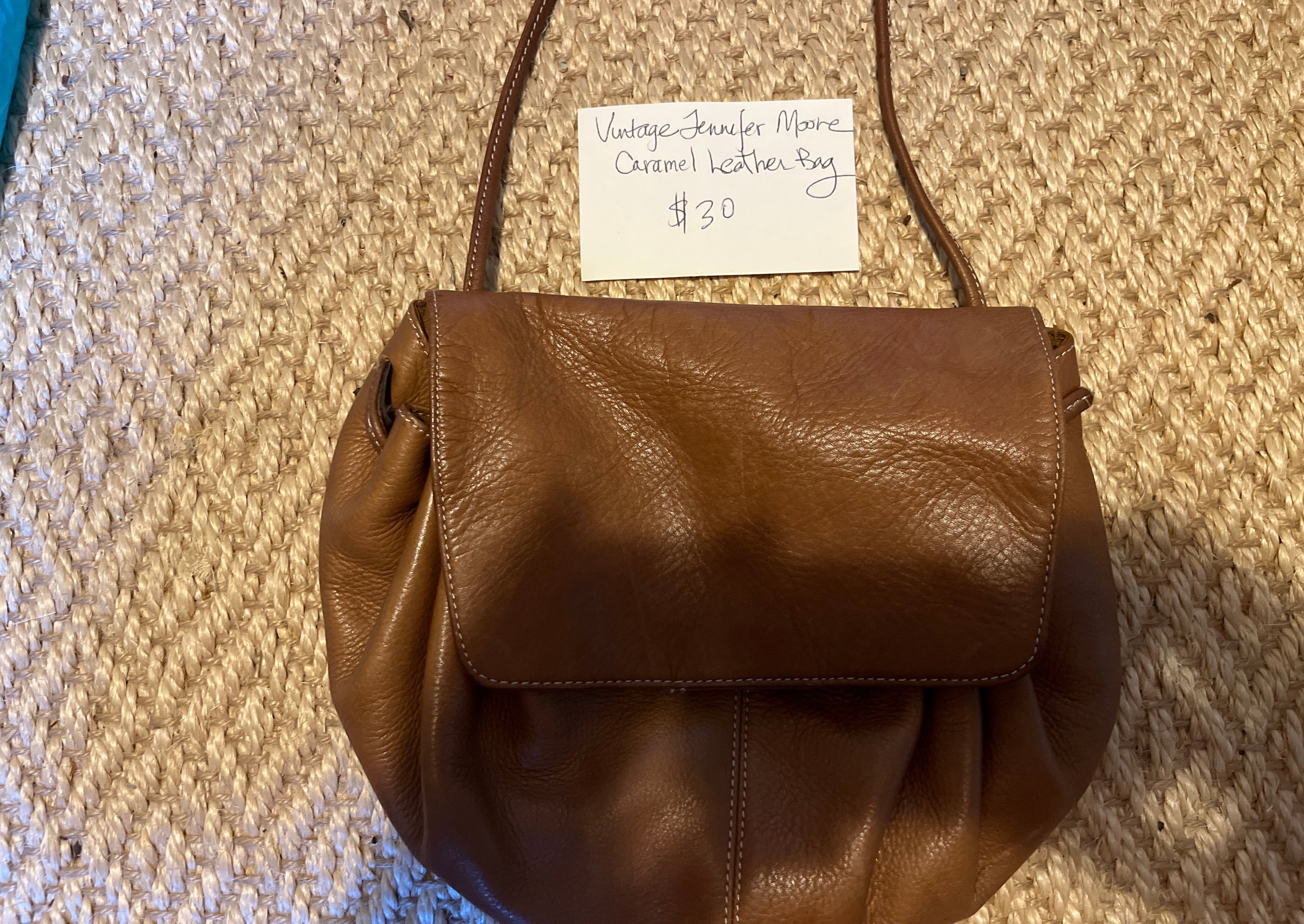 Vintage Jennifer Moore caramel leather bag pfg