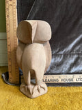Vintage Mid Century Modern Hand Carved Wooden Owl Sculpture Minimalist MCM 8x4 pf