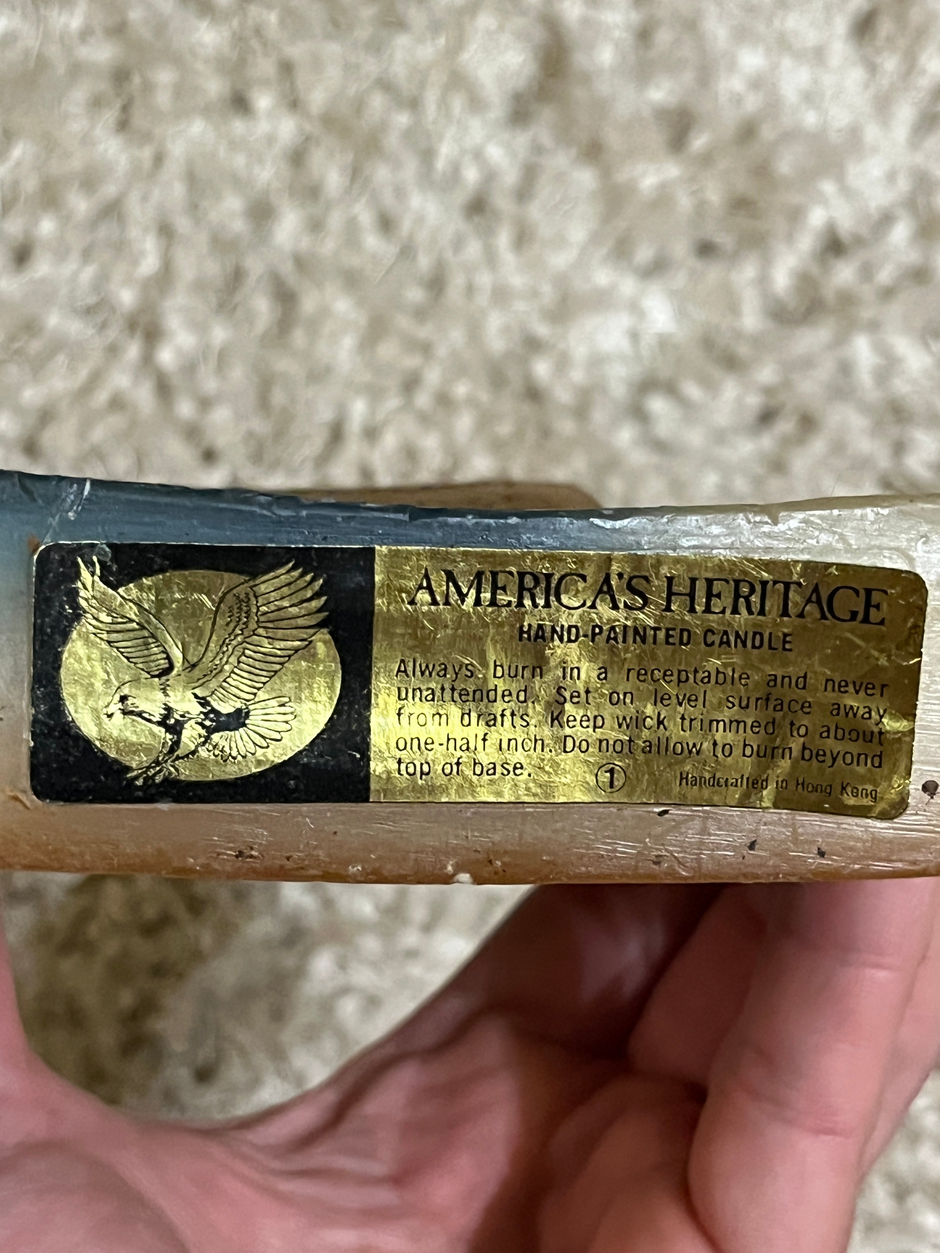 Vintage 1976 America’s Heritage Declaration of Independence Wax Candle – Bicentennial Americana Collectible (5" x 4") pf