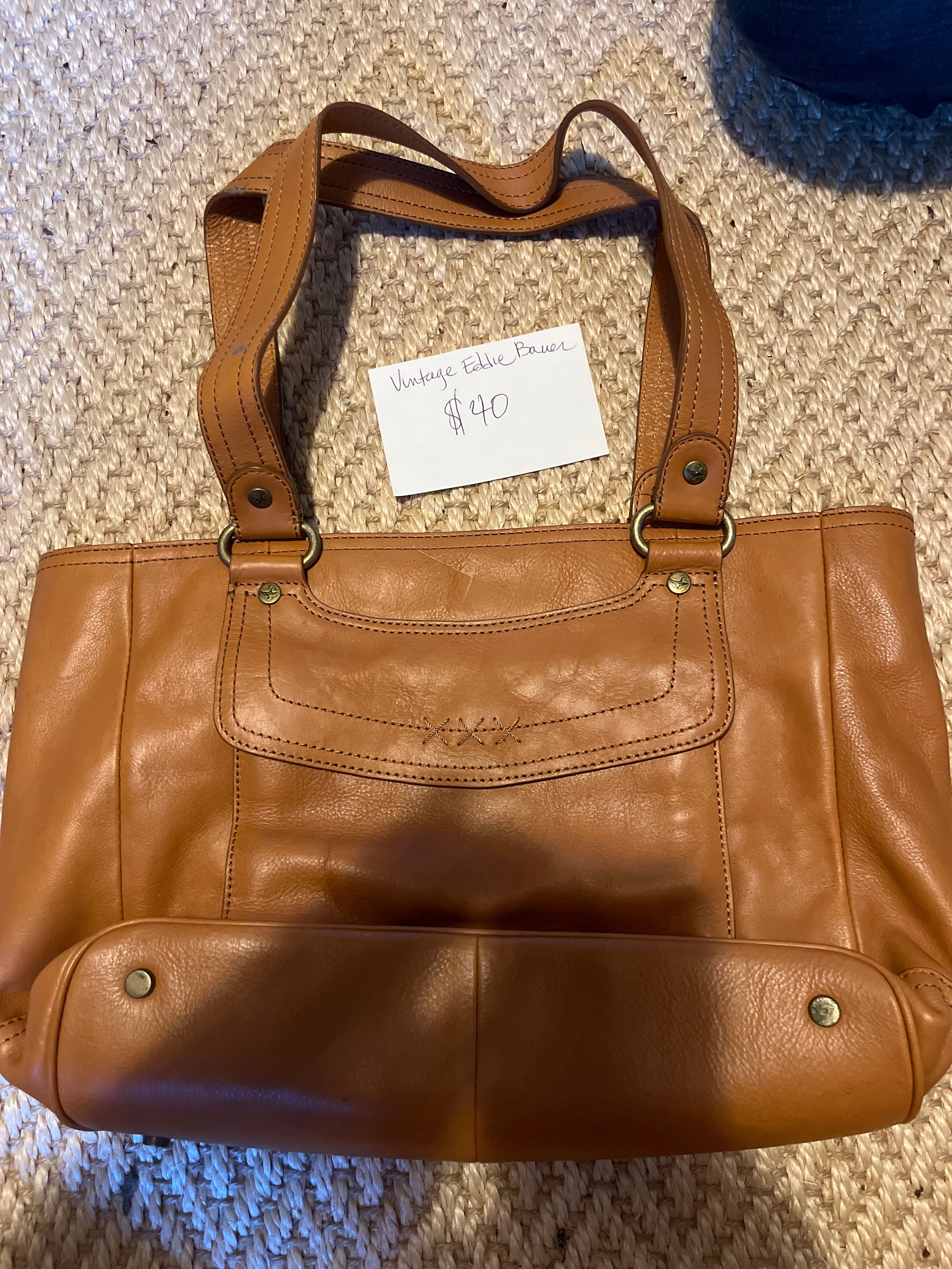 Vintage Eddie Bauer leather bag pfg