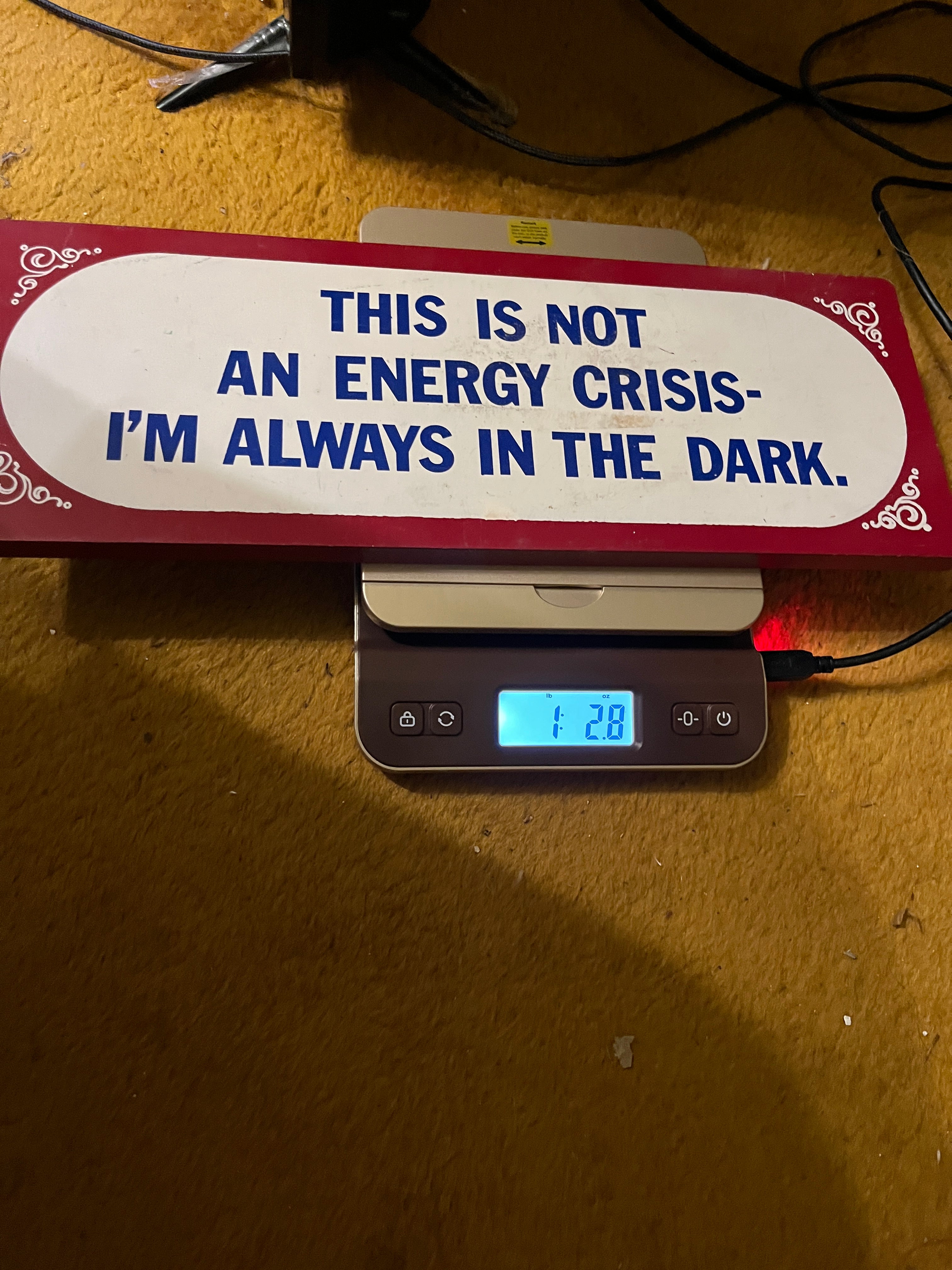 This is not an energy crisis I’m always in the dark sign pf