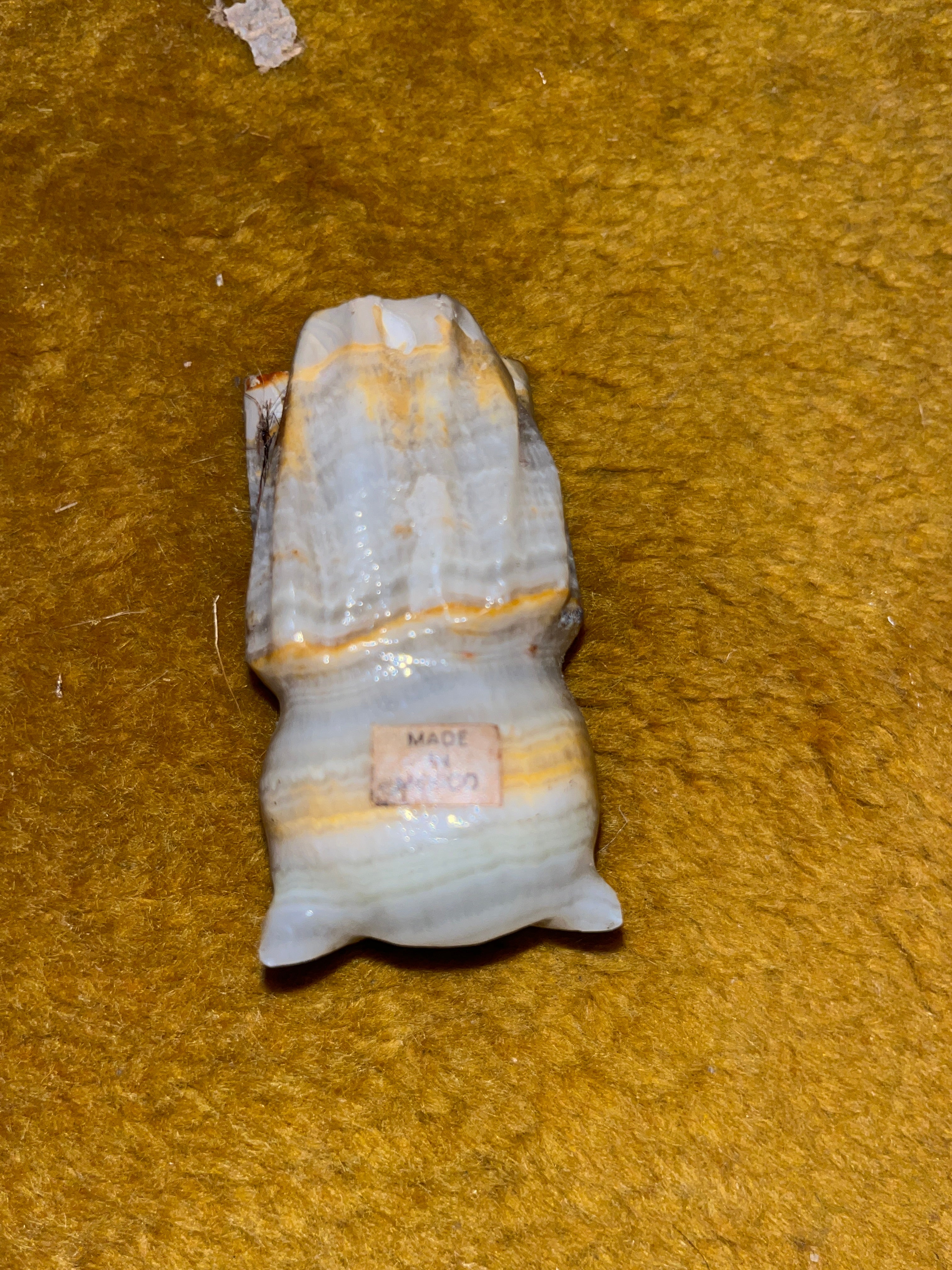 Vintage Mid-Century Mexican Onyx Owl Figurine 3x1 inches pf
