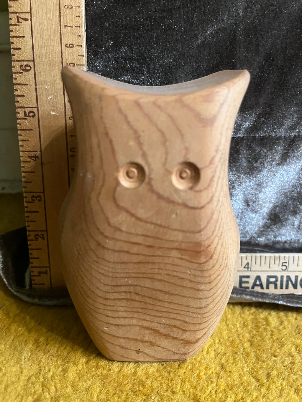 Vintage 5.5” MCM Hand-Carved Wooden Owl Figurine 🦉pf