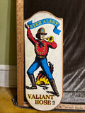 Vintage Yorkraft Wooden Firefighter Plaque – "Ever Alert" / "Valiant Hose No. 2" pf